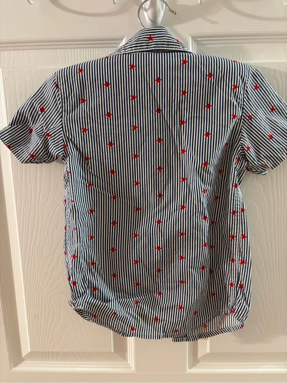 Carter's Navy & White Stripe Button-Down Shirt with Red Stars